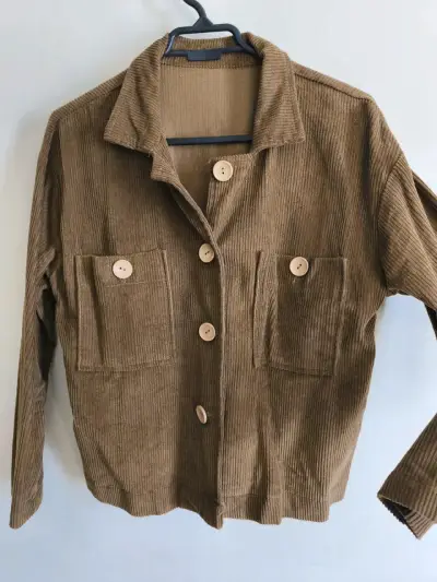 Chaqueta cotele marrón para mujer - miniatura 2