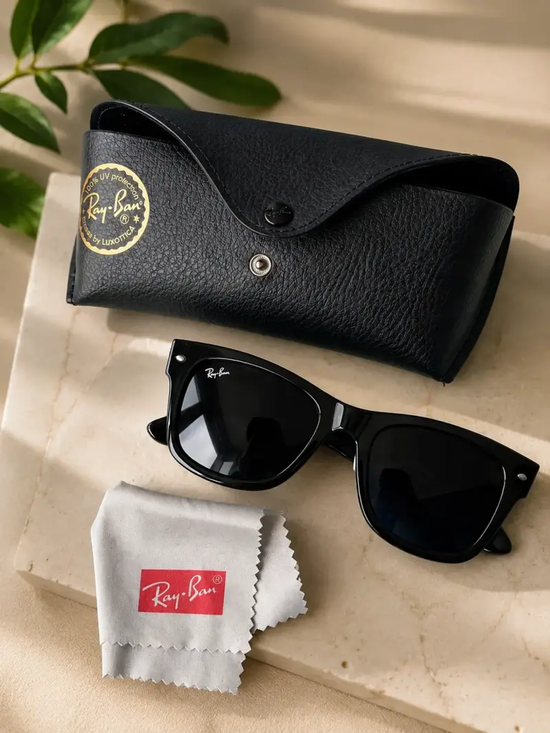 Gafas de sol Ray-Ban negras con estuche