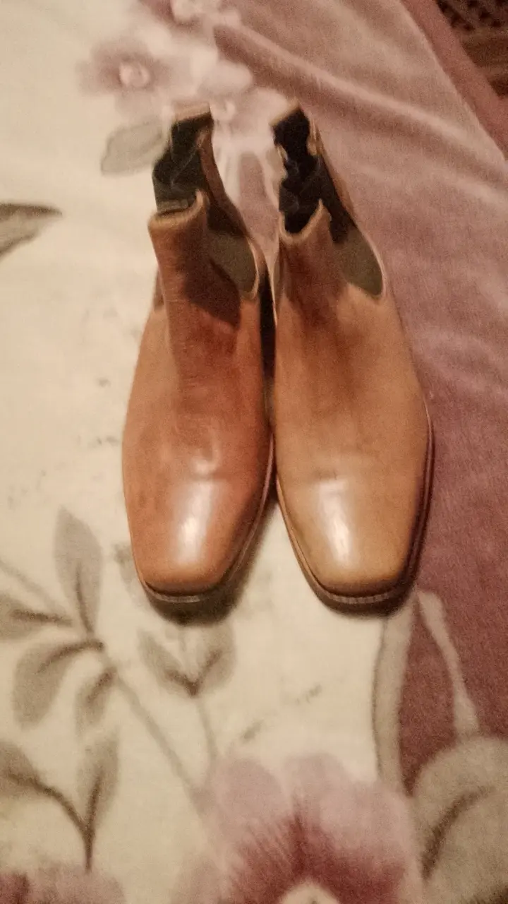 Botines de cuero marrón para hombre - 1