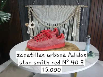 Zapatillas Urbanas Adidas Stan Smith Rojas Talla 40 - miniatura 1
