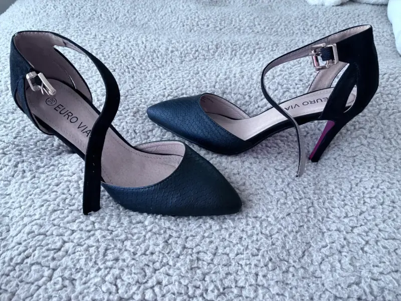 Zapatos de tacón negro Euro Vía elegantes - 2