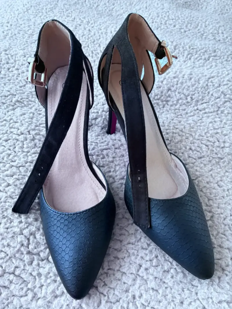 Zapatos de tacón negro Euro Vía elegantes - 3