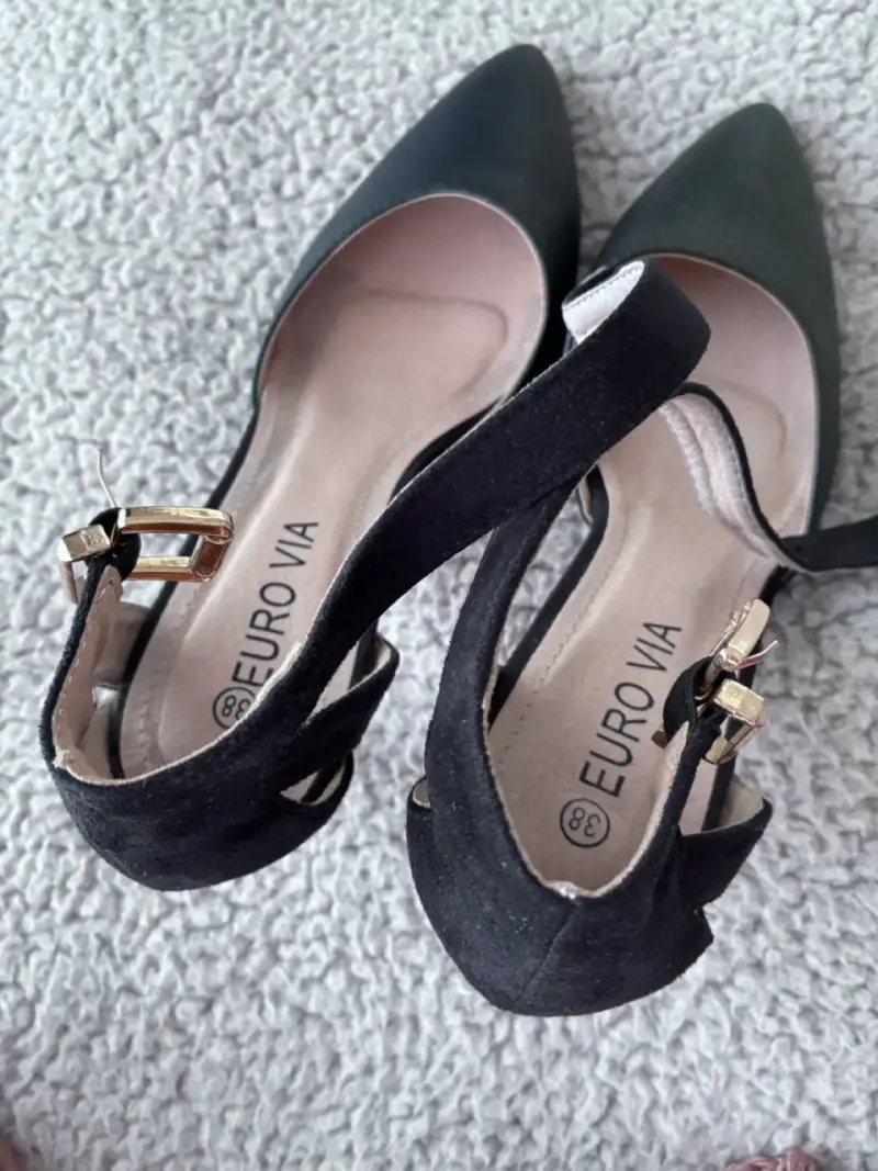Zapatos de tacón negro Euro Vía elegantes - 4