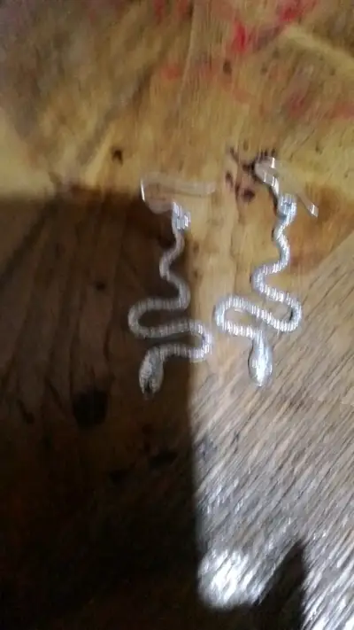 Aros de serpiente en plata brillantes - miniatura 1