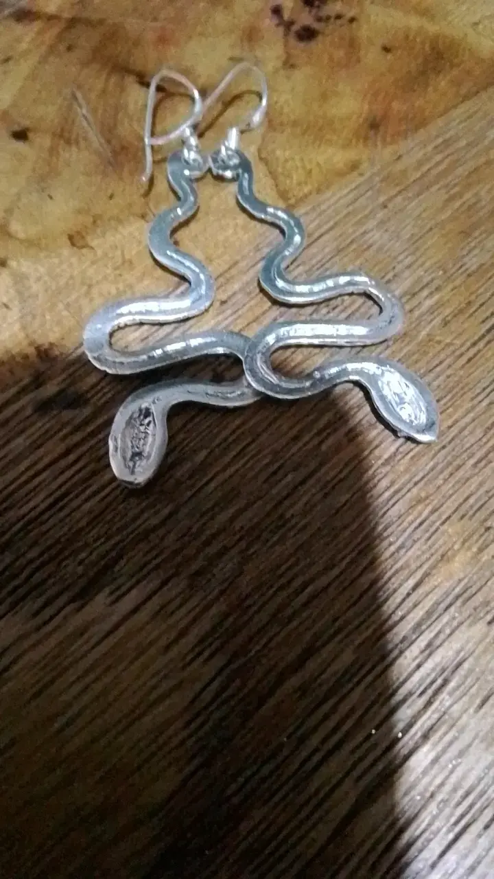 Aros de serpiente en plata brillantes - 3