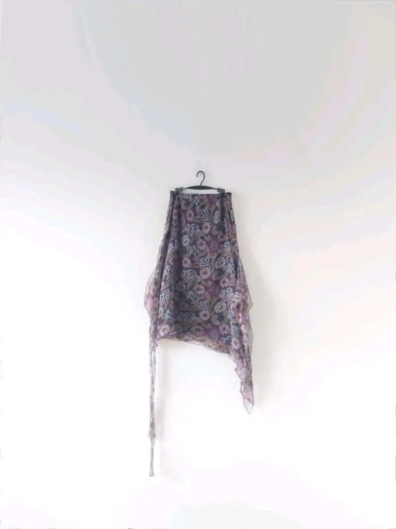 Falsa de gasa floral para mujer