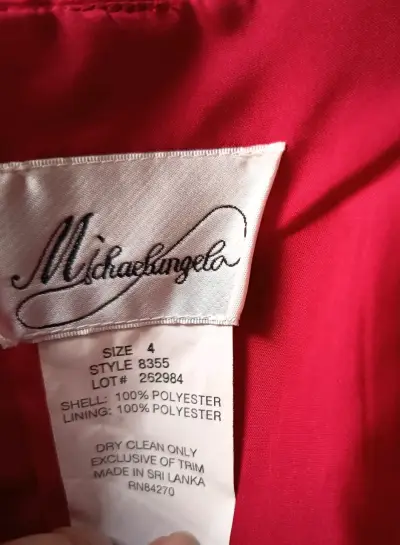 Vestido de fiesta rojo sin tirantes Michaelangelo - miniatura 3