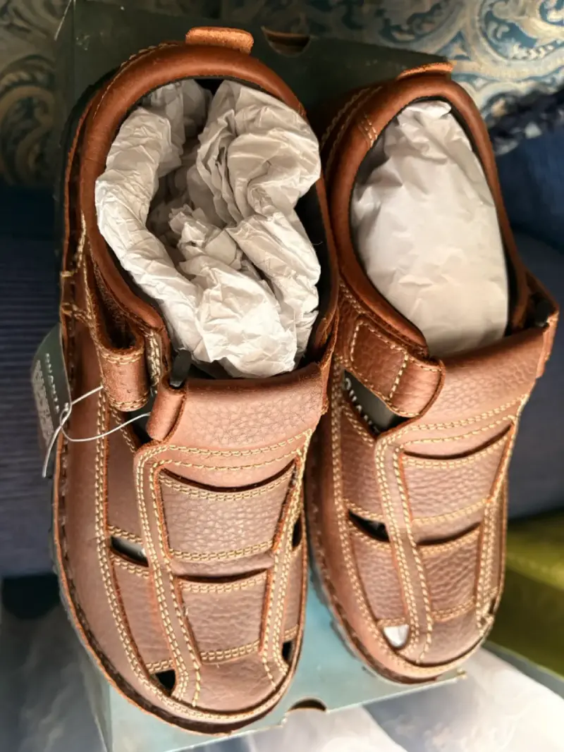 Sandalias de cuero marrón para hombre Guante - 2