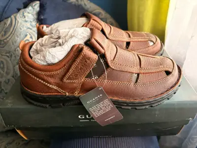 Sandalias de cuero marrón para hombre Guante - miniatura 3