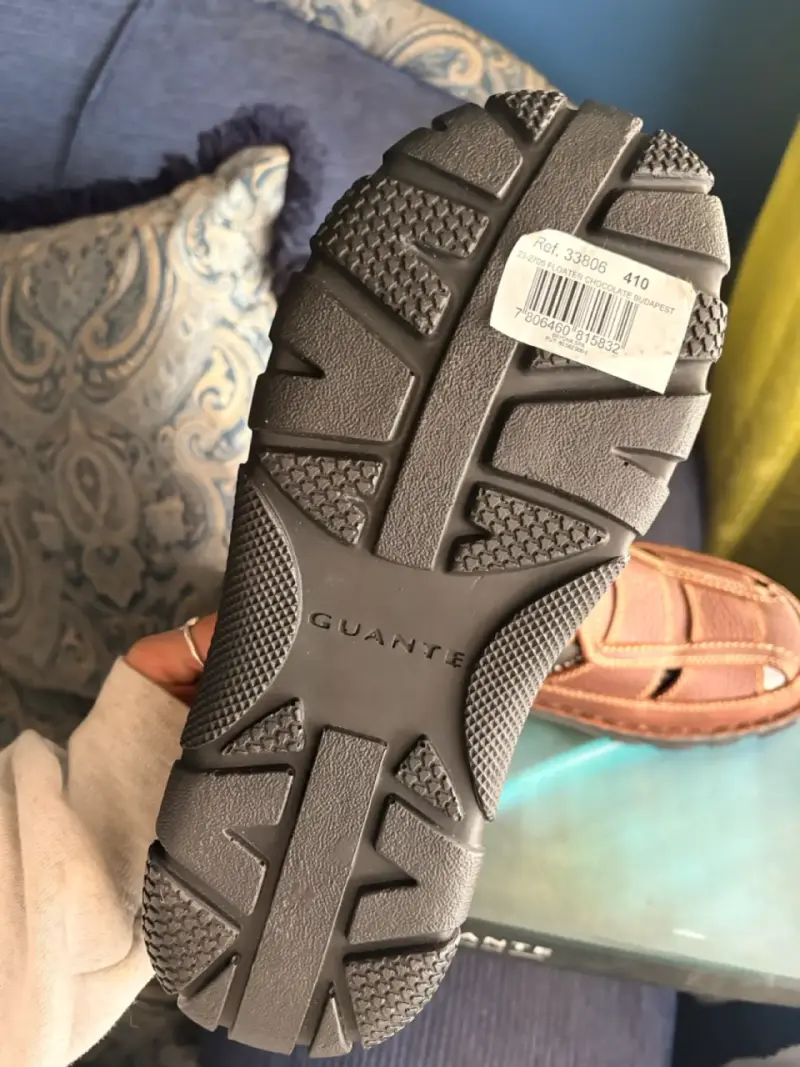Sandalias de cuero marrón para hombre Guante - 4
