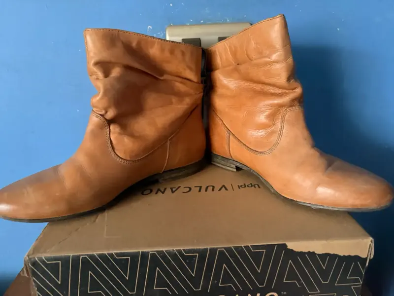Botines de cuero marrón para mujer - 4