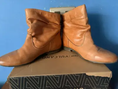 Botines de cuero marrón para mujer - miniatura 4