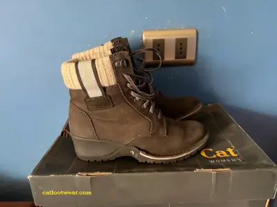 Botas de cuero marrón para mujer Cat - miniatura 1