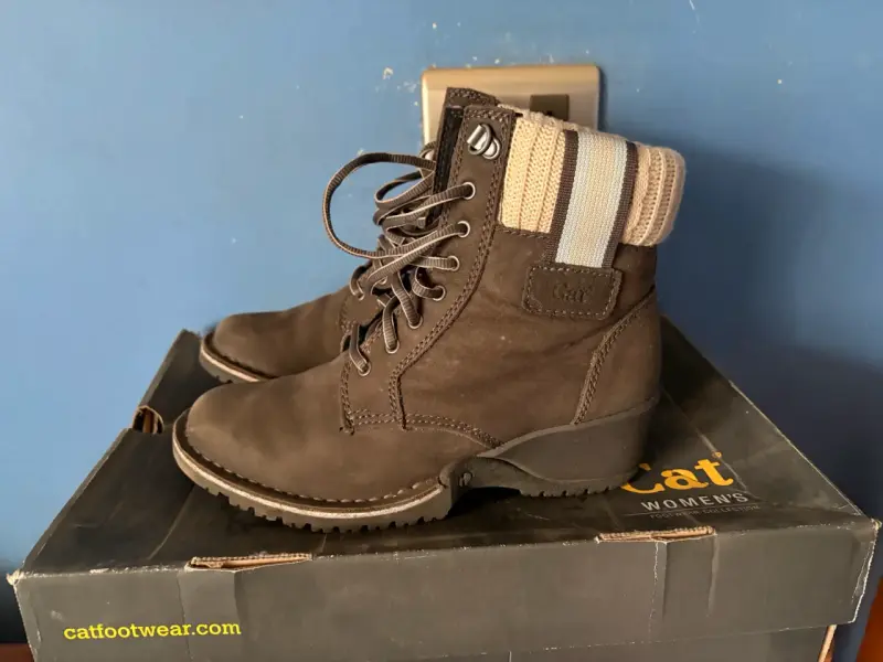 Botas de cuero marrón para mujer Cat - 3