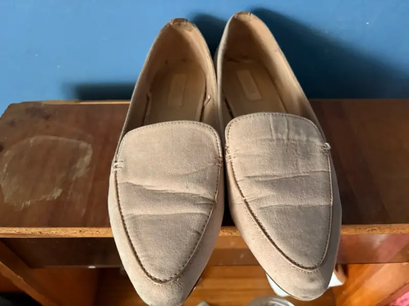 Mocasines beige de gamuza para mujer - 3