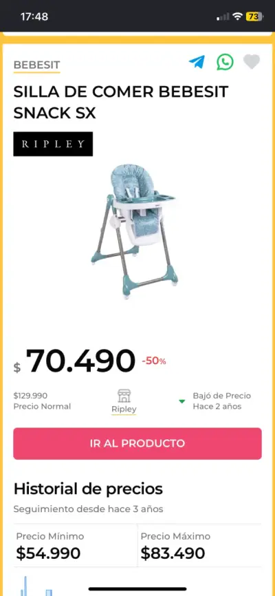 Silla de comer para bebé BEBESIT SNACK SX - miniatura 4