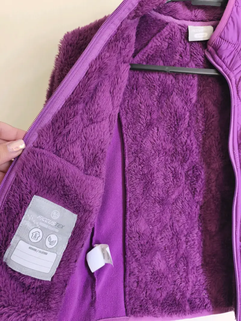 Chaqueta de niña morada ficcustex con forro polar - 3