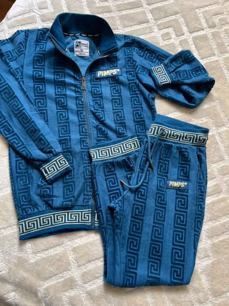Conjunto deportivo Pimps para hombre en negro y azul - 5