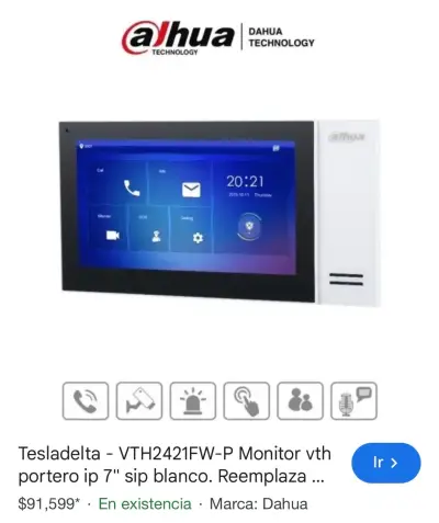 Monitor portero IP Dahua VTH2421FW-P 7 pulgadas - miniatura 1