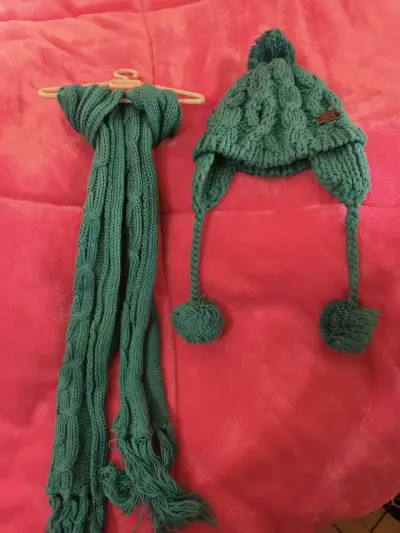 Set de gorro y bufanda Pillin Verde - miniatura 1