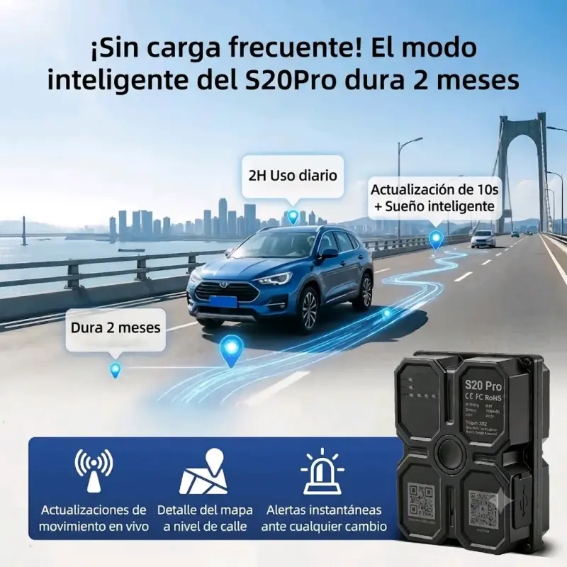 Rastreador GPS para vehículos S20 Pro con larga duración - 2