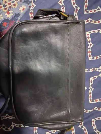 Bolso de cuero negro Coach vintage - miniatura 5