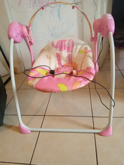 Columpio para bebé Bebesit rosa con diseño de elefante - miniatura 1