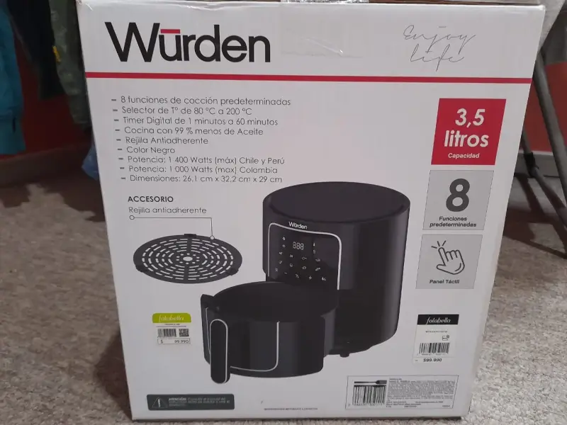Freidora de Aire Würden 3.5 Litros - 2