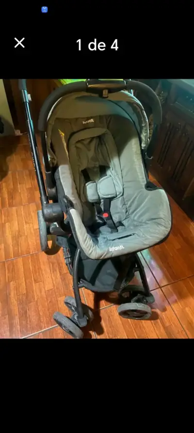 Coche de bebé Infanti gris en buen estado - miniatura 2