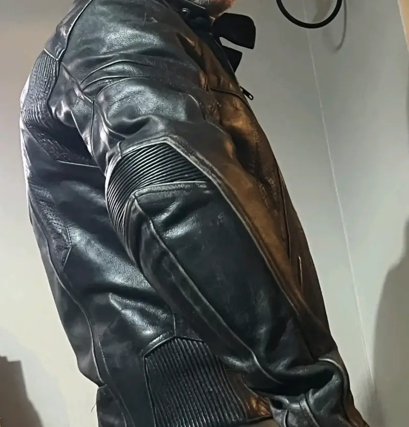 Chaqueta de cuero negra Yamaha para motociclista - 2