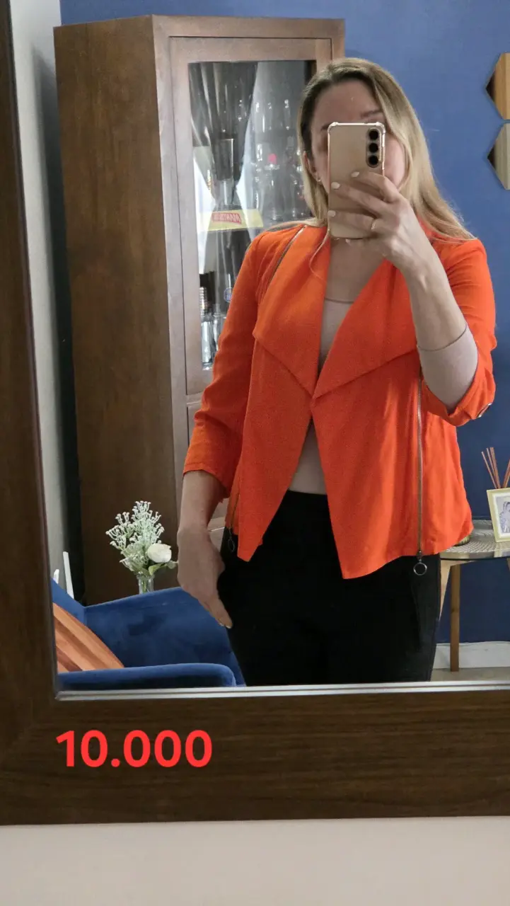 Chaqueta naranja para mujer, marca IO - 1