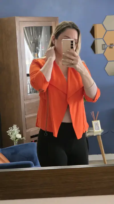 Chaqueta naranja para mujer, marca IO - miniatura 2