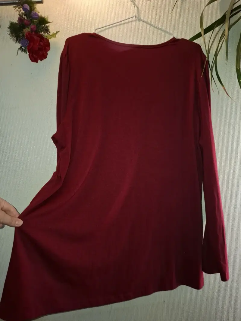 Blusa roja de manga larga talla XXL - 4