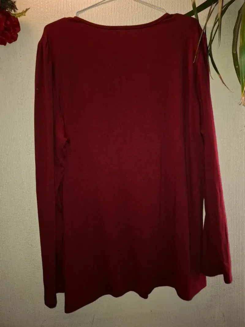 Blusa roja de manga larga talla XXL - 5