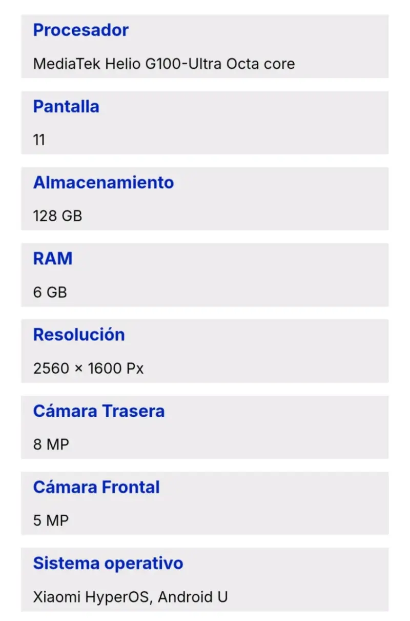Tablet Redmi Pad 2 con Funda y Pantalla 11" - 4