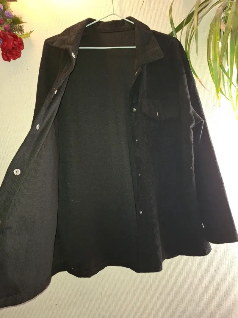 Chaqueta de pana negra para mujer - 2