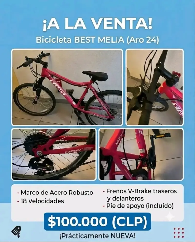 Bicicleta Best Melia Aro 24 Prácticamente Nueva