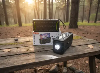 Parlante portátil solar con linterna LP - miniatura 1