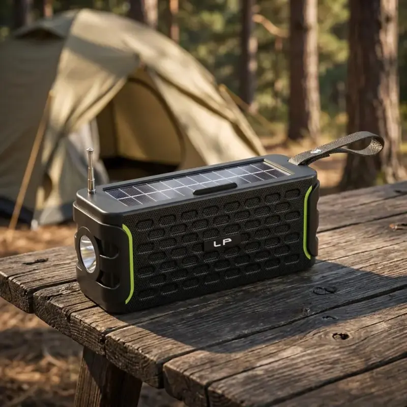 Parlante portátil solar con linterna LP - 5