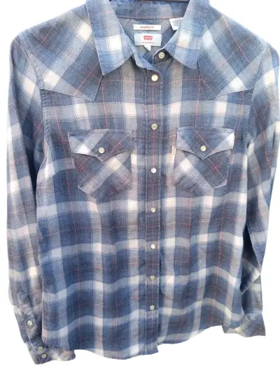 Camisa de franela a cuadros Levi's azul - miniatura 1