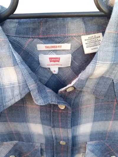 Camisa de franela a cuadros Levi's azul - miniatura 3