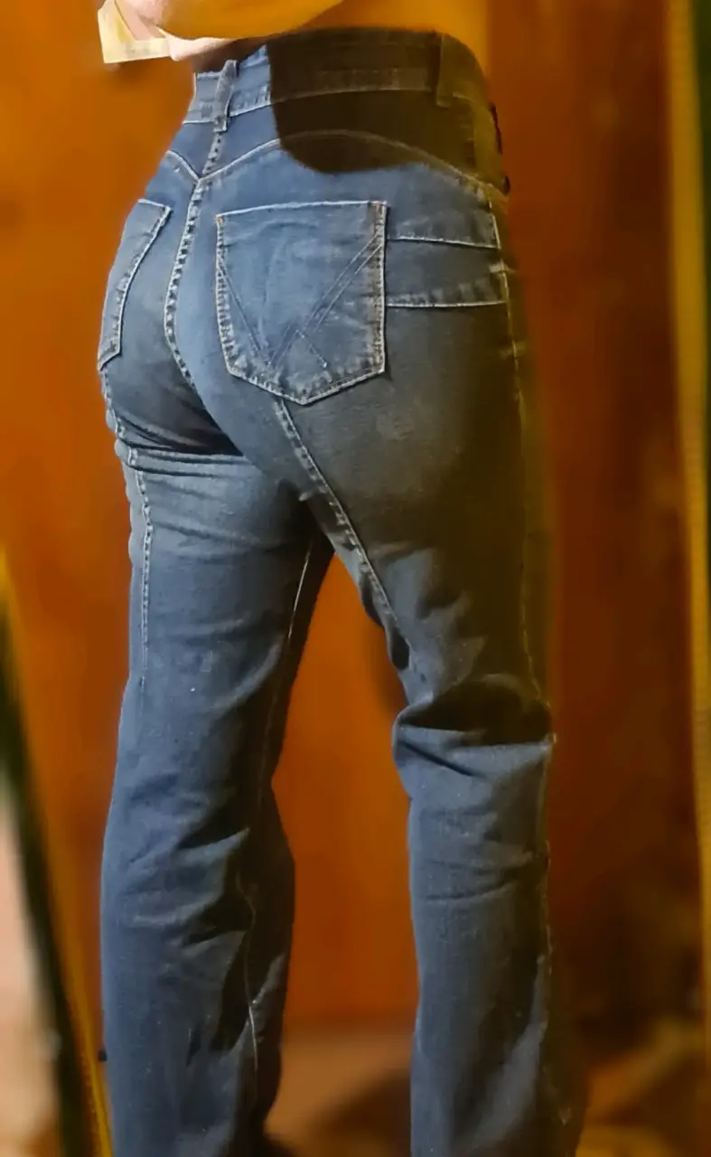 Jeans de Mujer Azul Tiro Alto tela elásticada - 3