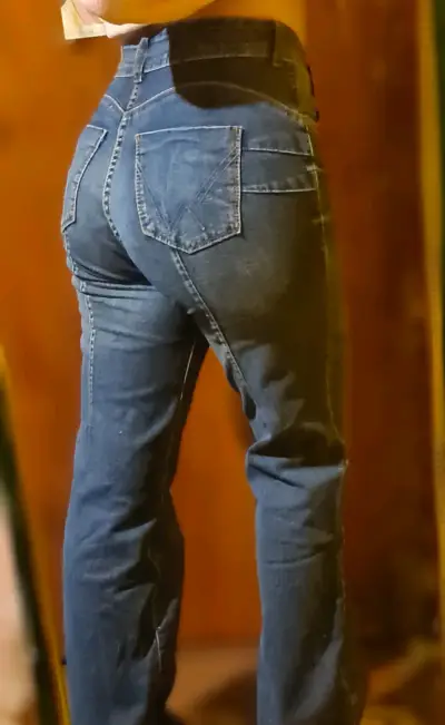 Jeans de Mujer Azul Tiro Alto tela elásticada - miniatura 3