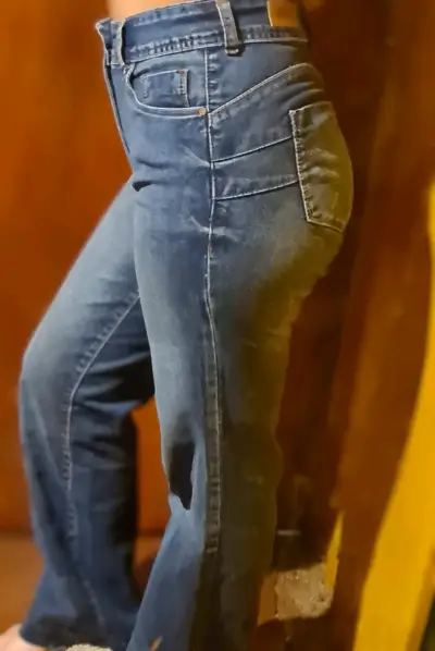 Jeans de Mujer Azul Tiro Alto tela elásticada - miniatura 4