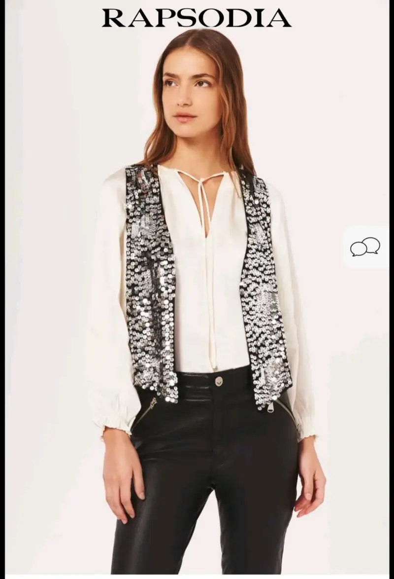 Chaleco de lentejuelas Rapsodia para mujer talla u