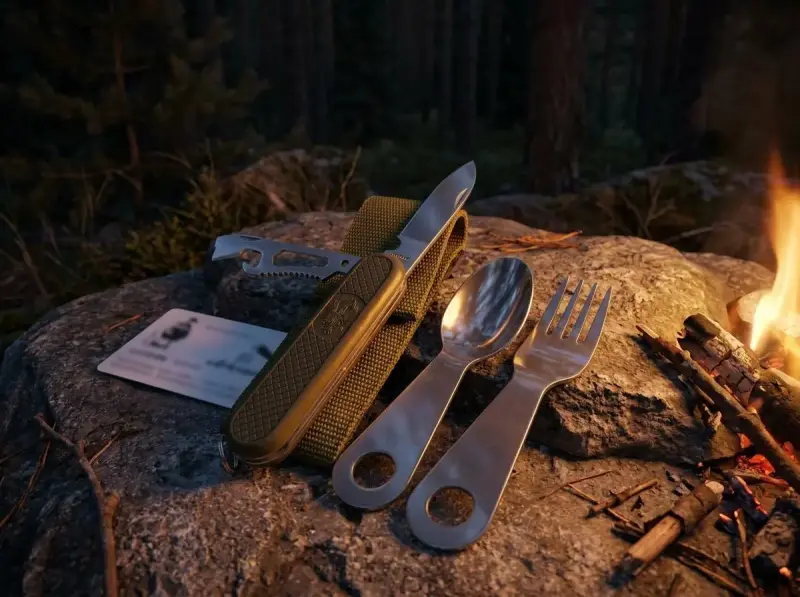 Set de Cubiertos y Navaja para Camping - 1