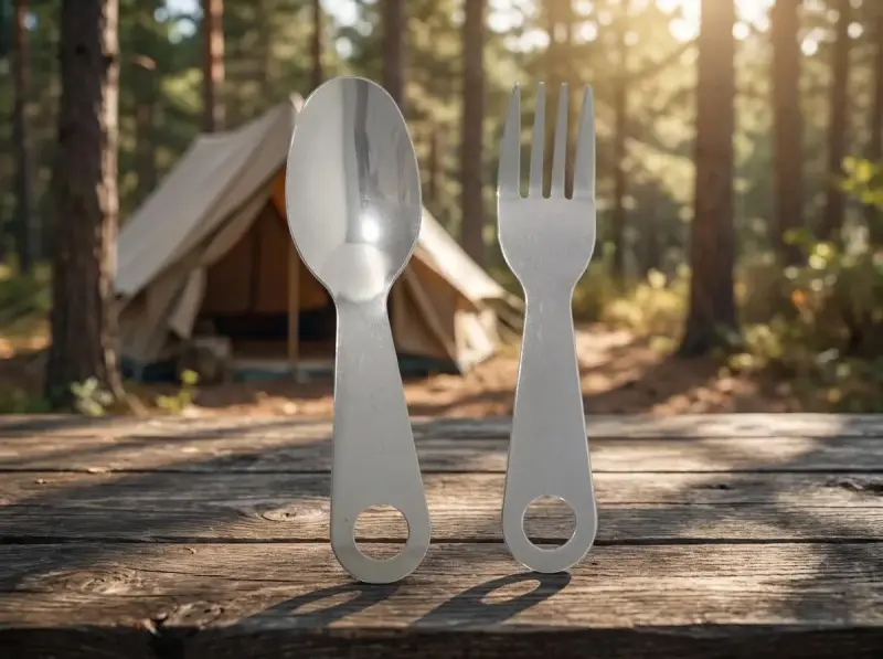 Set de Cubiertos y Navaja para Camping - 2