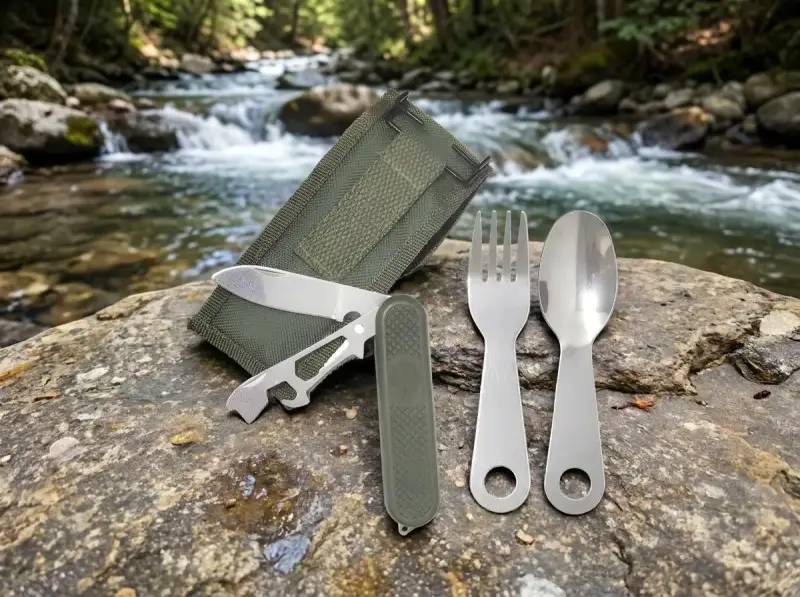 Set de Cubiertos y Navaja para Camping - 4