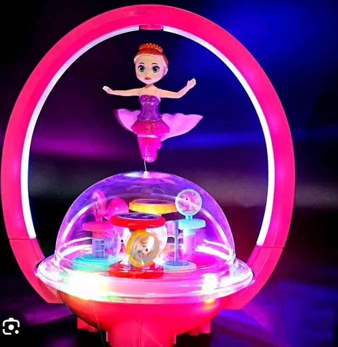Juguete musical con bailarina giratoria y luces LED