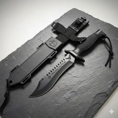 Cuchillo táctico oso negro con funda - miniatura 2